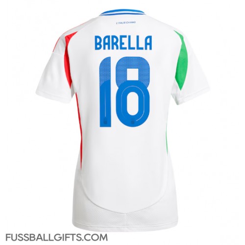 Italien Nicolo Barella #18 Fußballbekleidung Auswärtstrikot Damen EM 2024 Kurzarm